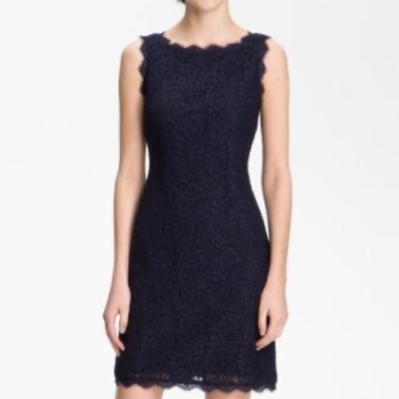 Adrianna Papell Navy lace sleeveless dress NWT - Picture 1 of 7